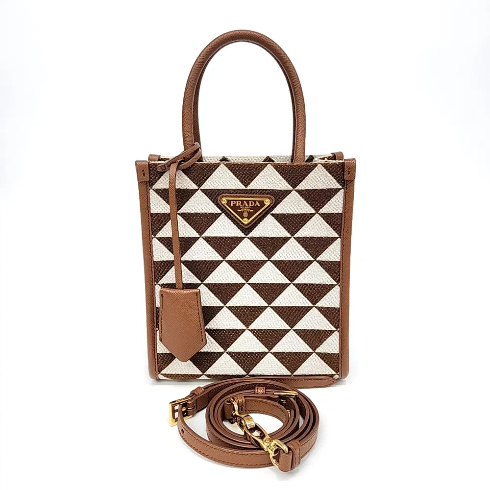Prada Symbole Jacquard Mini Tote And Crossbody Bag (1Ba355)