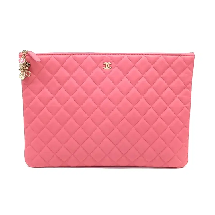 Chanel Lambskin Valentine Charm Clutch Large-Hover-Image
