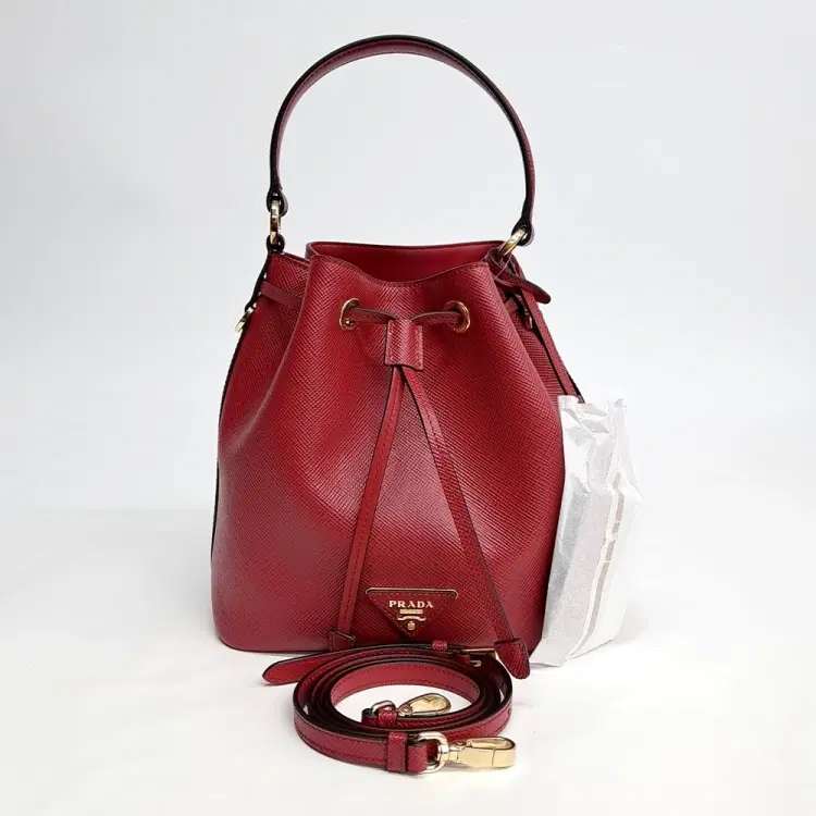 Prada Saffiano Bucket Tote And Crossbody Bag (1Be032)-Hover-Image