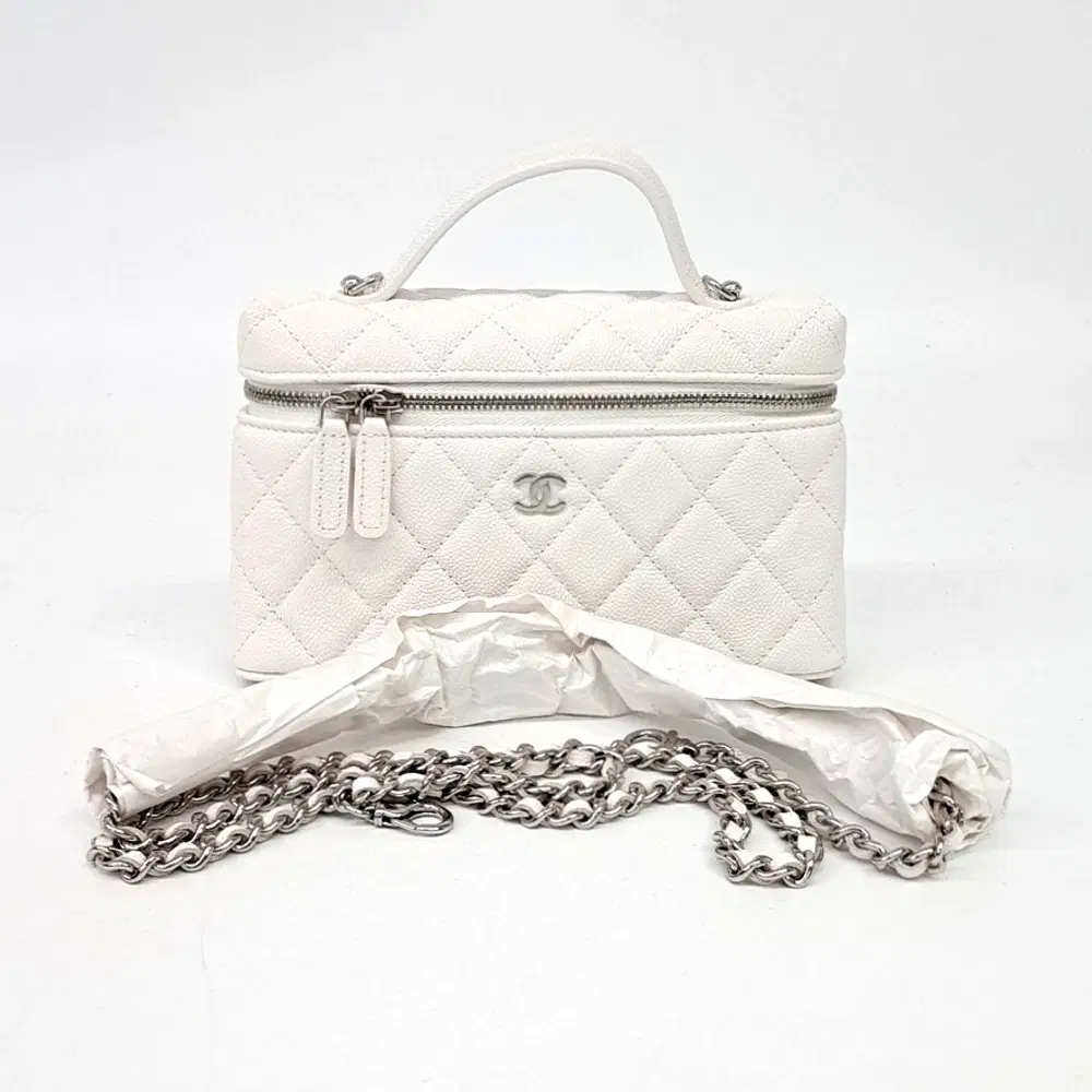 Chanel Caviar Vanity Top Handle Chain Crossbody Bag