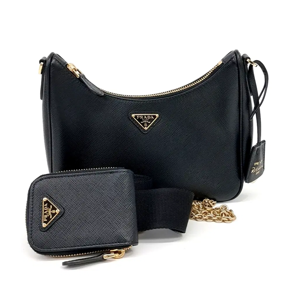 Prada Saffiano Chain Hobo Bag