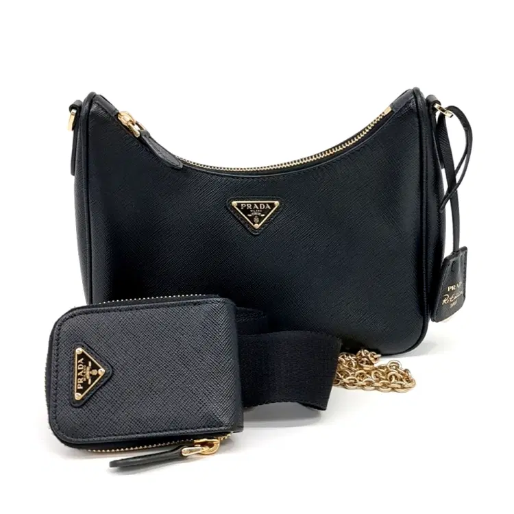 Prada Saffiano Chain Hobo Bag-Hover-Image