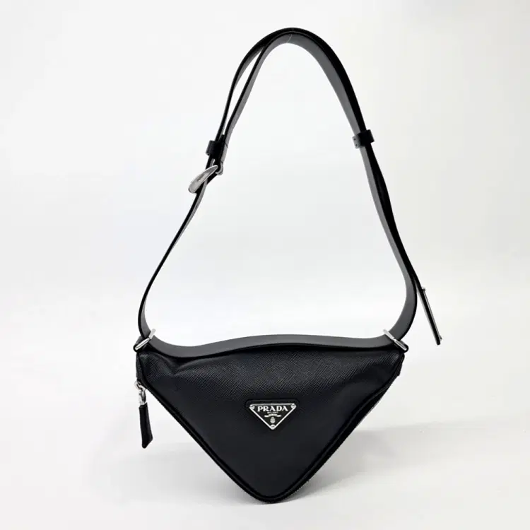Prada Saffiano Triangle Shoulder Bag-Hover-Image