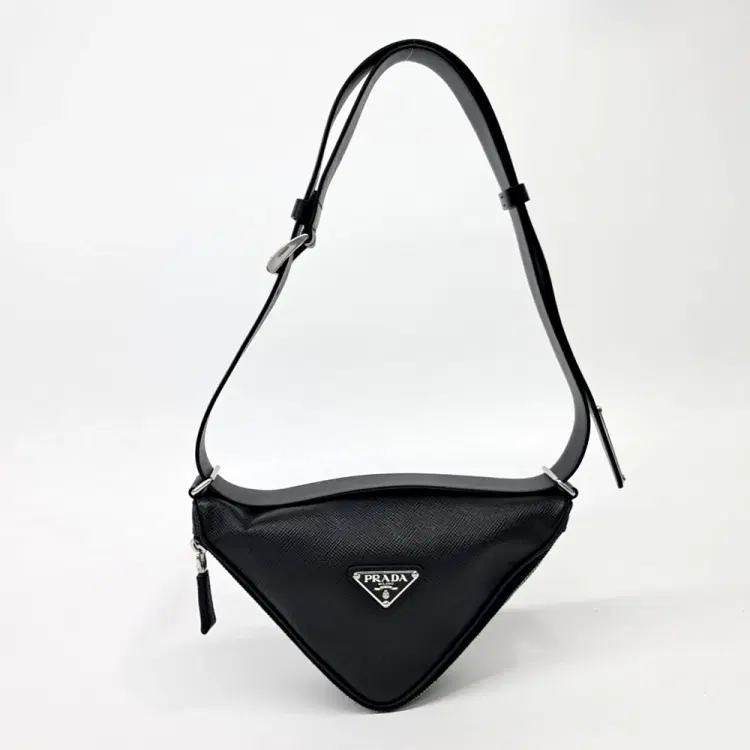 Prada Saffiano Triangle Shoulder Bag-Hover-Image