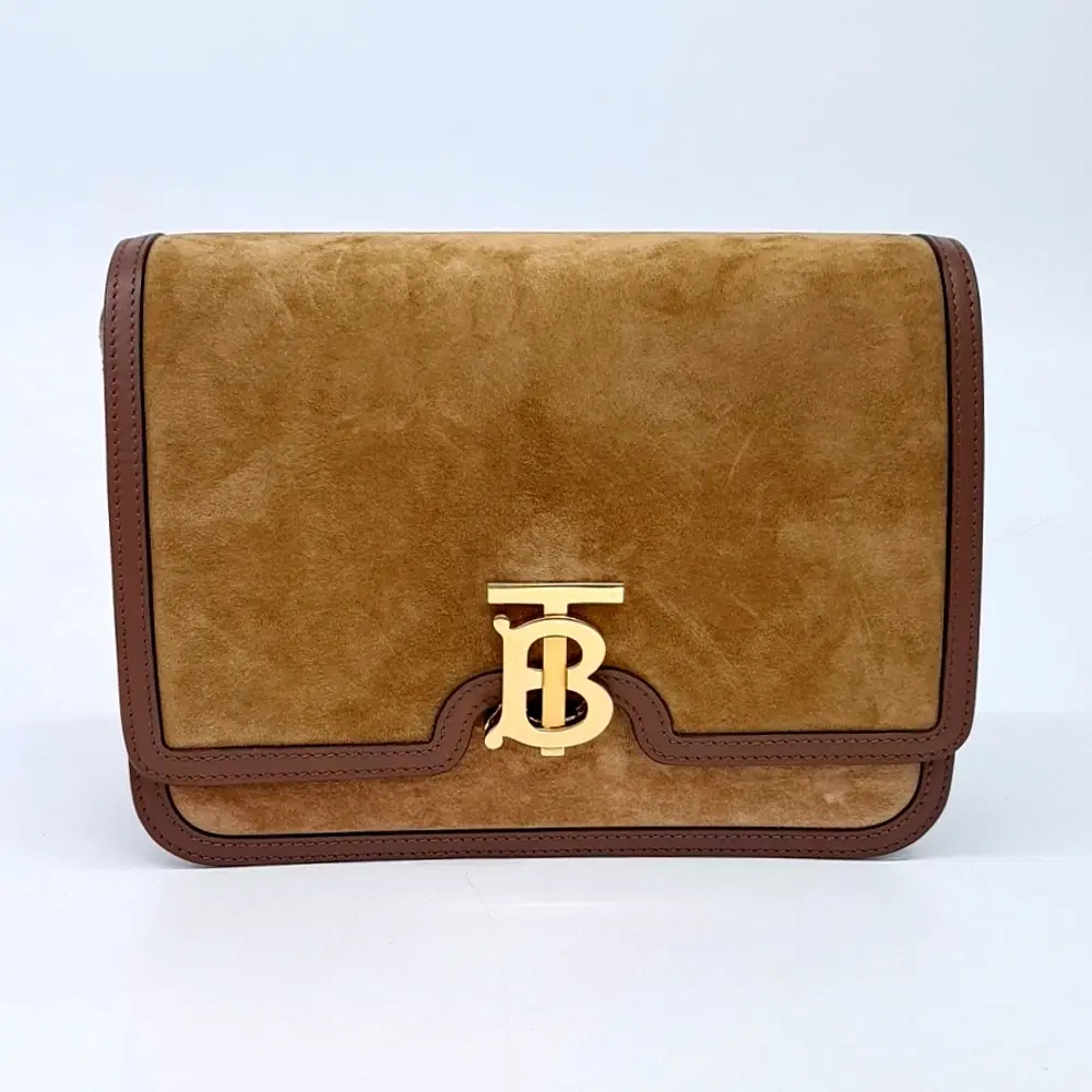 Burberry Suede Tb Shoulder Bag