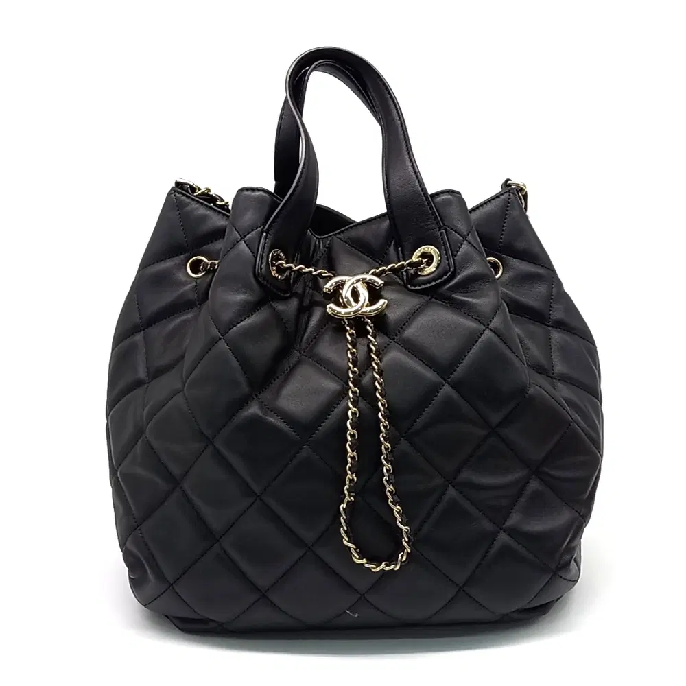 Chanel Chain Drawstring Tote & Shoulder Bag