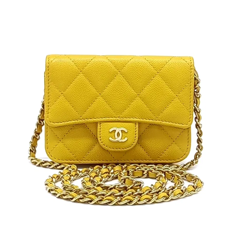 Chanel Caviar Chain Card Holder Ap2727