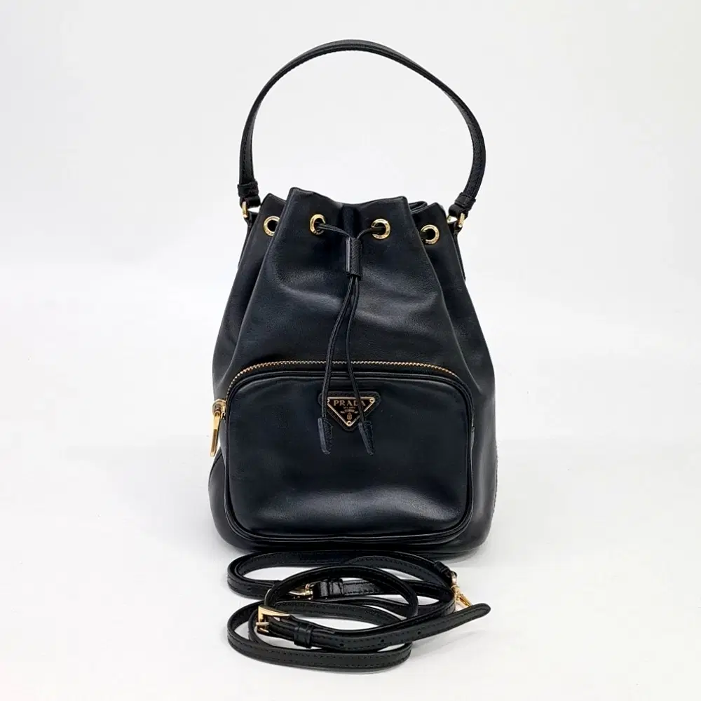 Prada Soft Calf Bucket Tote/Crossbody Bag (1Bh038)