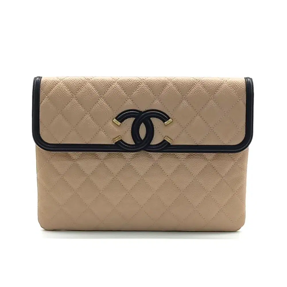 Chanel Caviar Cosmetic Flap Clutch