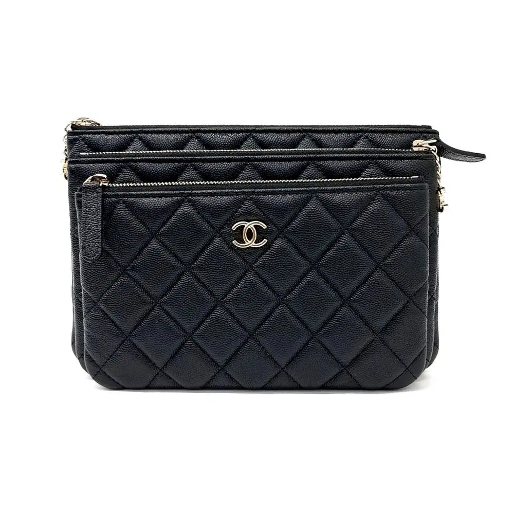Chanel Caviar Trio Clutch