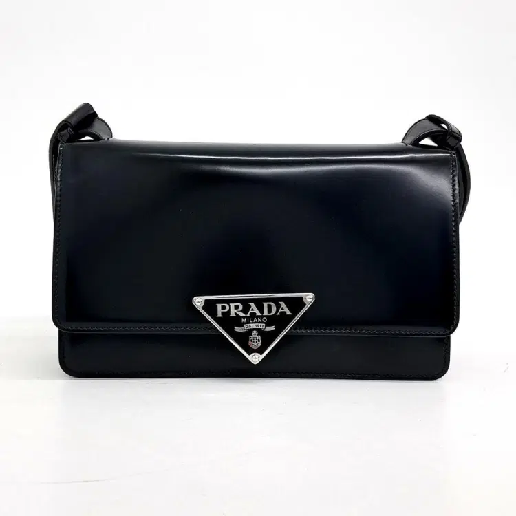 Prada Emblem Brushed Shoulder Bag-Hover-Image