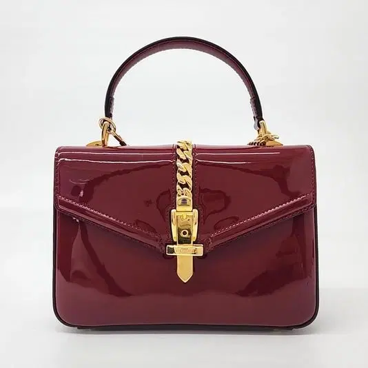 Gucci Patent Sylvie 1969 Mini Top Handle Bag (589479)-Hover-Image
