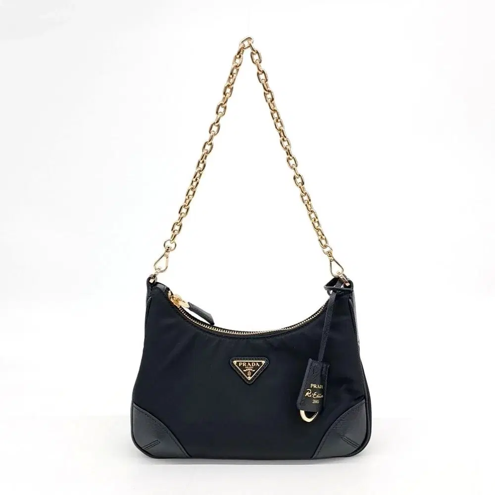Prada Tessuto Chain Strap Hobo Bag