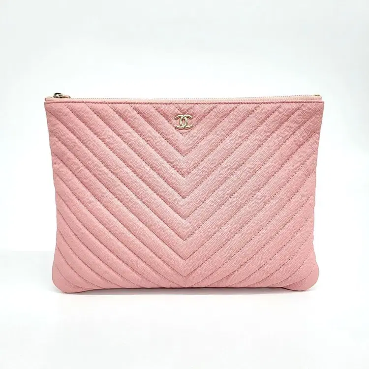 Chanel Caviar Chevron Clutch New Medium-Hover-Image