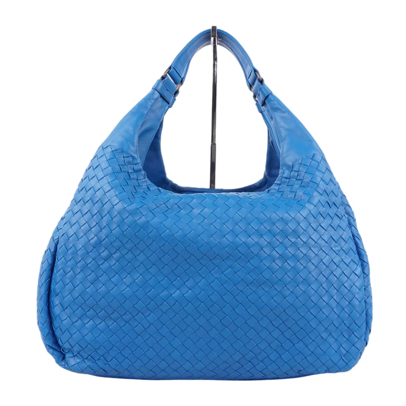 Bottega Veneta Blue Intrecciato Campana Shoulder Bag