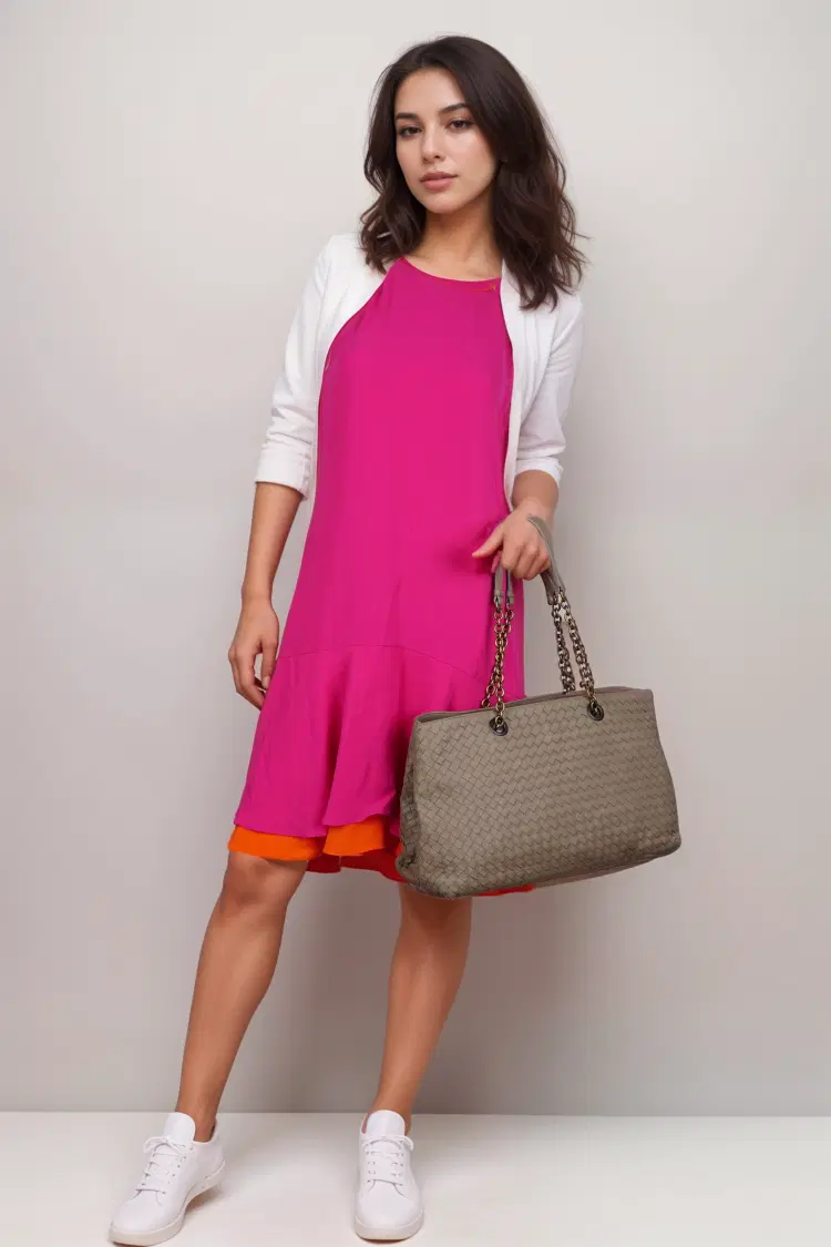 Bottega Veneta Leather Intrecciato Medium Double-Chain Tote-Hover-Image