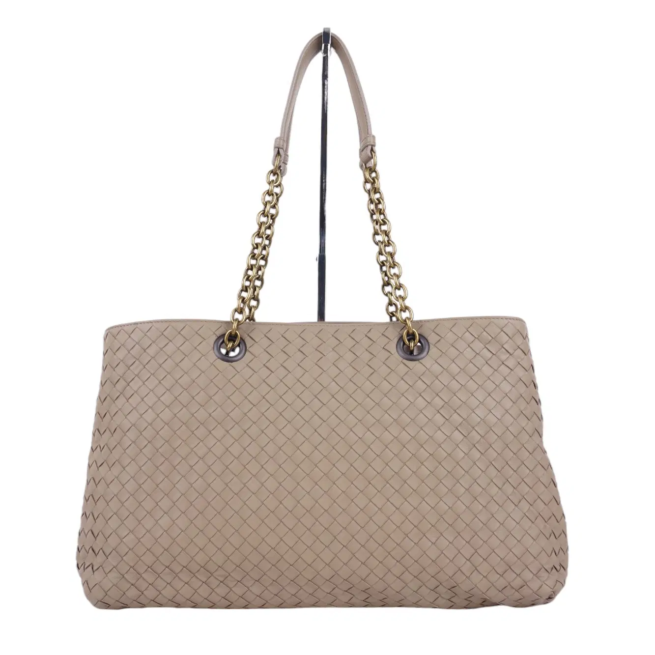 Bottega Veneta Leather Intrecciato Medium Double-Chain Tote