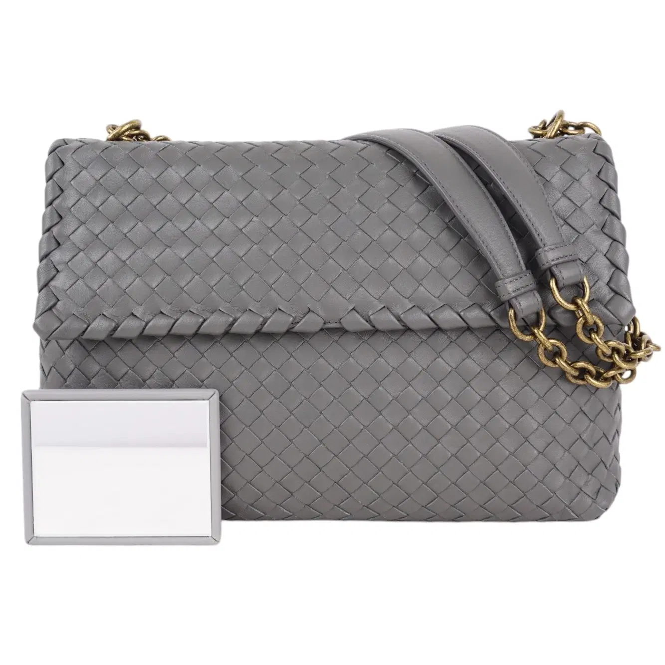 Bottega Veneta Grey Intrecciato Leather Olimpia Shoulder Bag