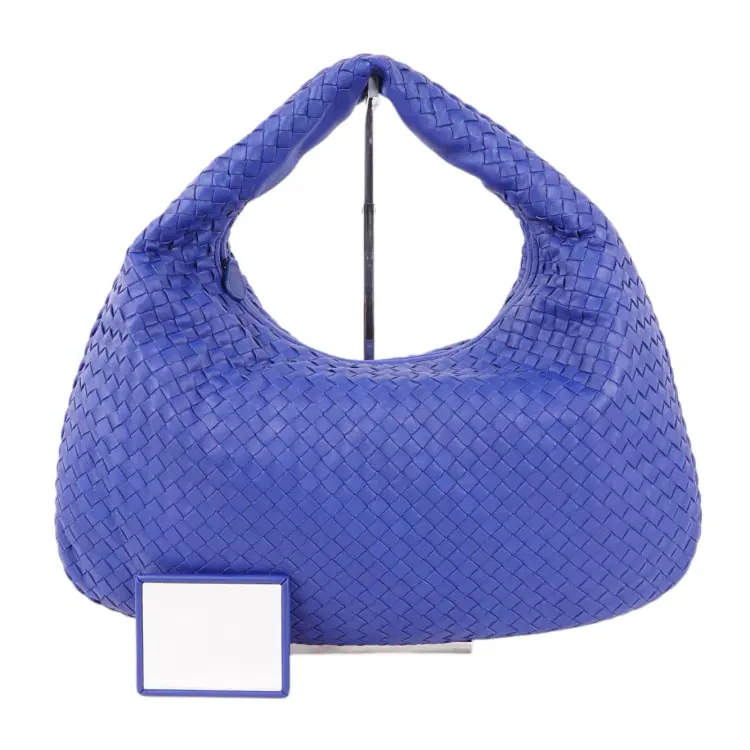 Bottega Veneta Blue Intrecciato Leather Veneta Hobo-Hover-Image