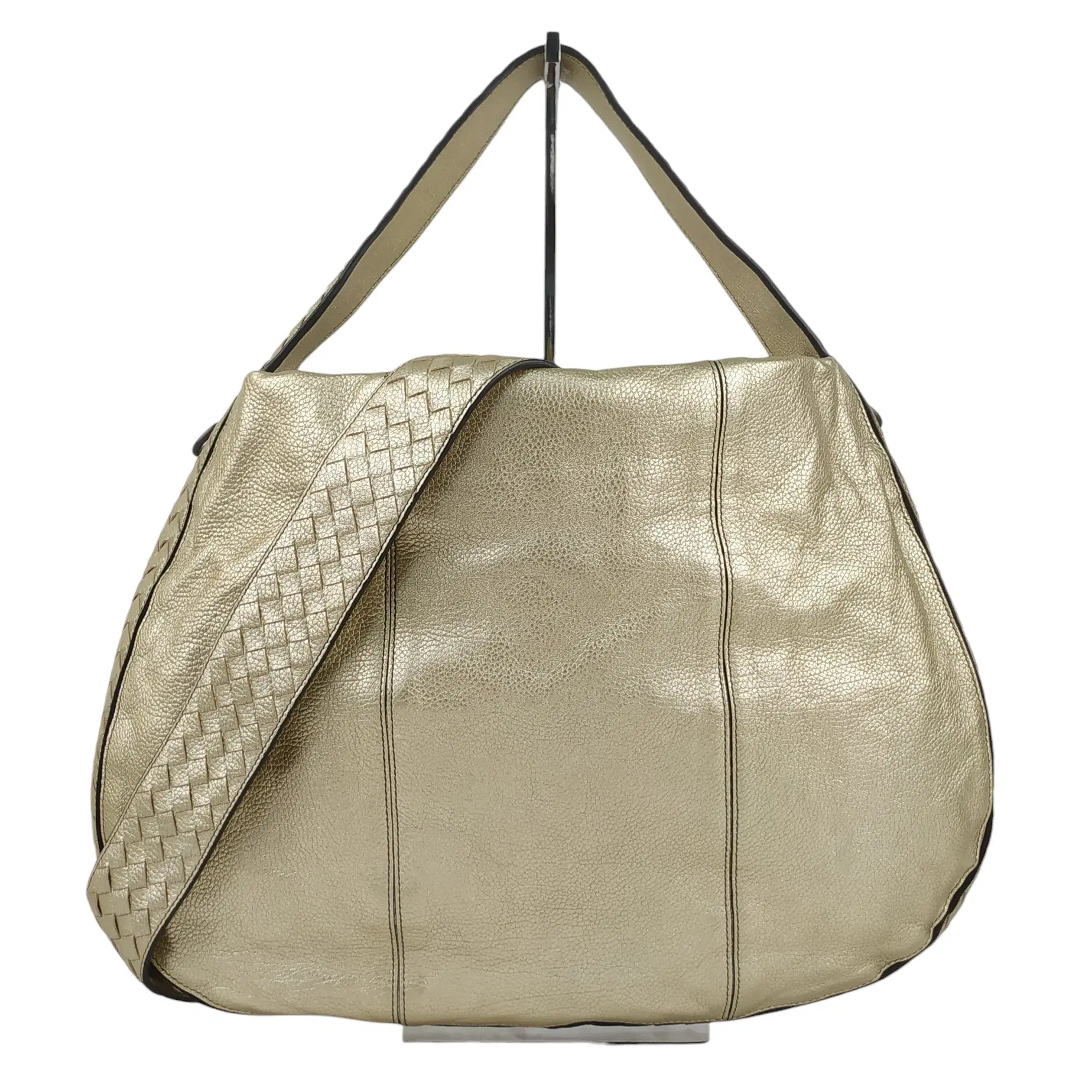 Bottega Veneta Intrecciato Metallic Leather Shoulder Bag