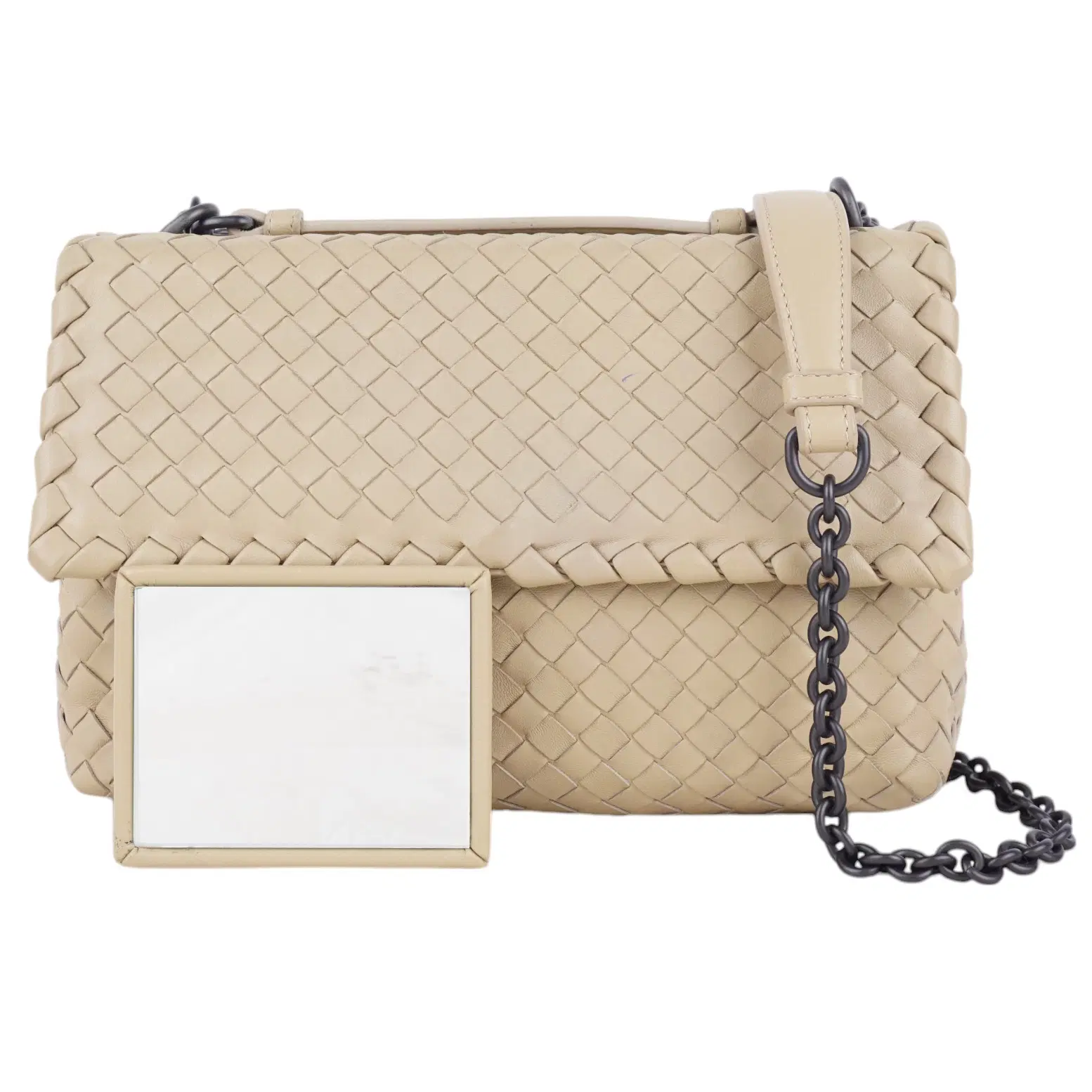 Bottega Veneta Beige Intrecciato Leather Olimpia Shoulder Bag