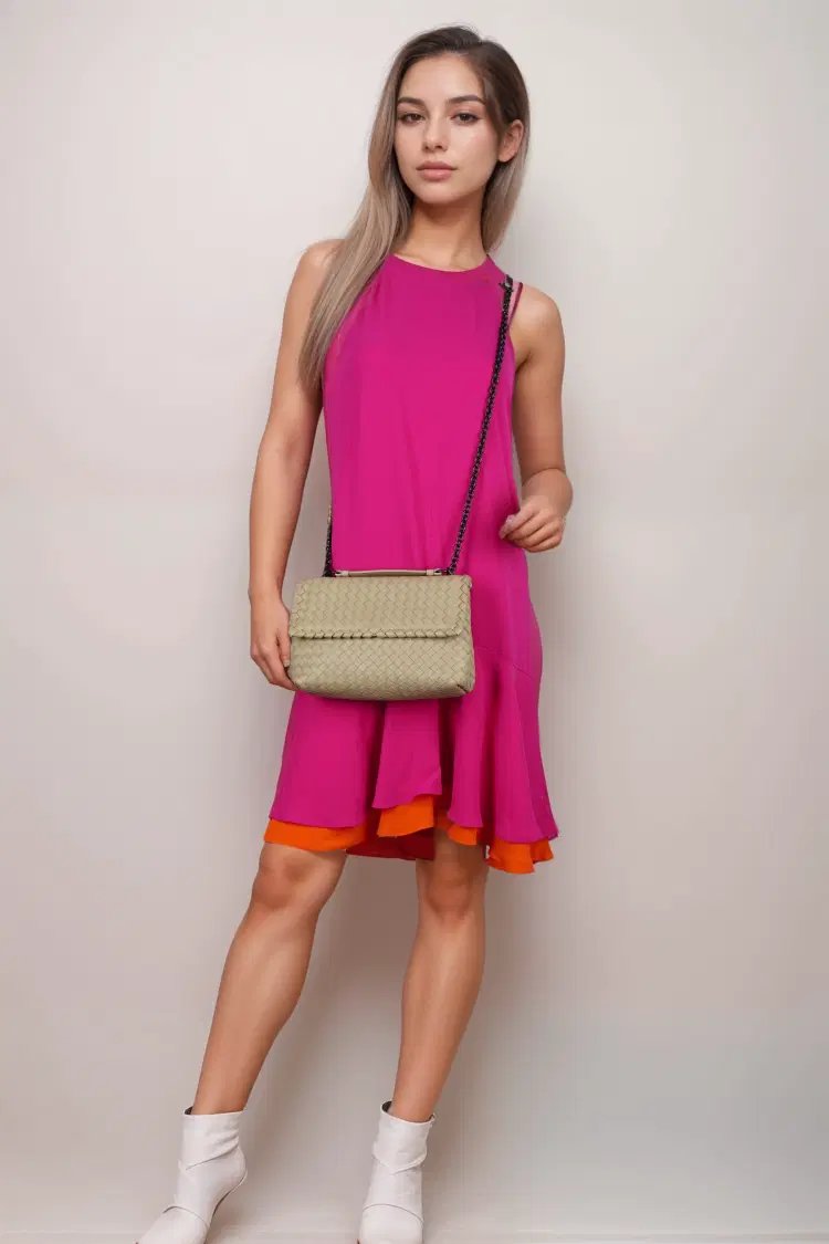 Bottega Veneta Beige Intrecciato Leather Olimpia Shoulder Bag-Hover-Image