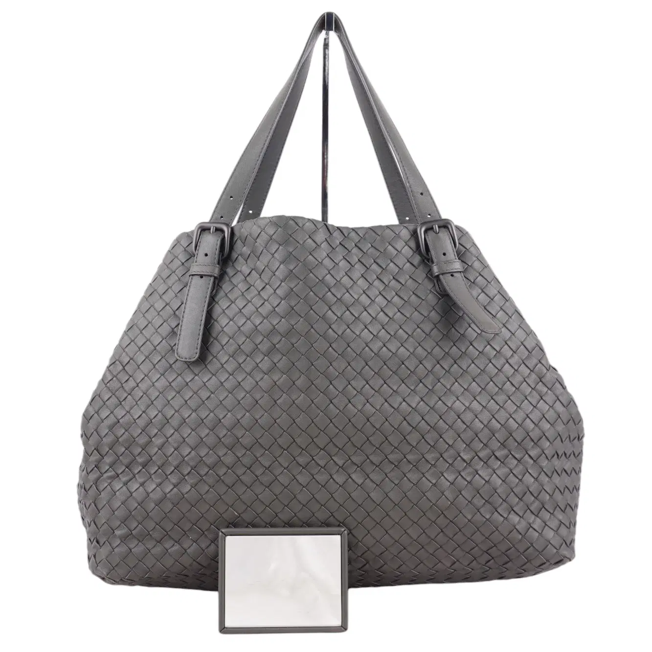 Bottega Veneta Grey Intrecciato Nappa Large Cesta Bag