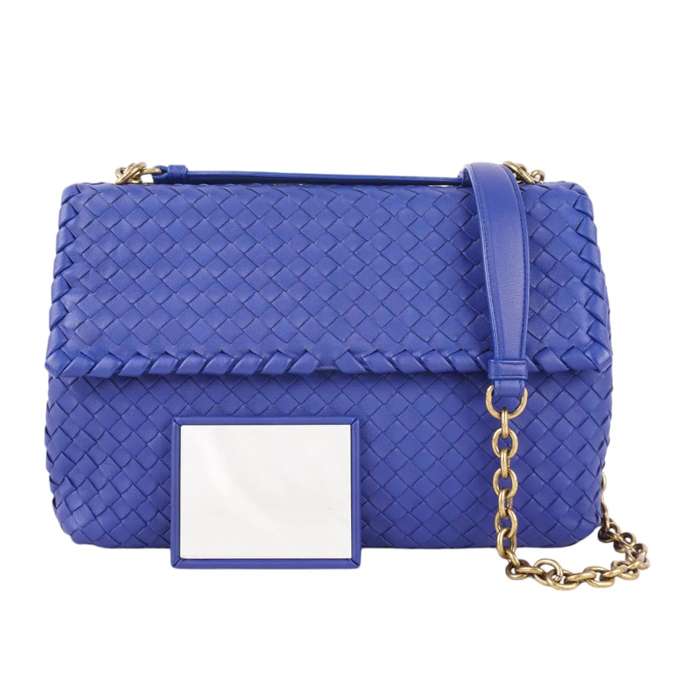 Bottega Veneta Blue Intrecciato Leather Olimpia Shoulder Bag