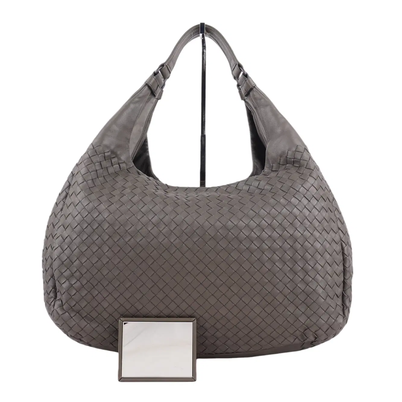 Bottega Veneta Grey Intrecciato Campana Shoulder Bag