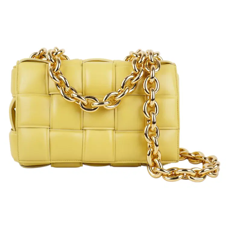 Bottega Veneta Lambskin Intreccio Padded Chain Cassette Crossbody Bag-Hover-Image