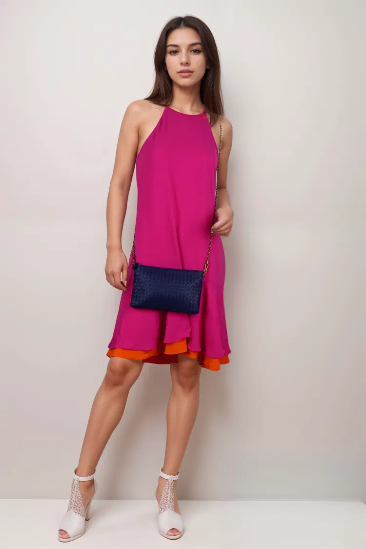 Bottega Veneta Biletto Chain blue clutch-Hover-Image