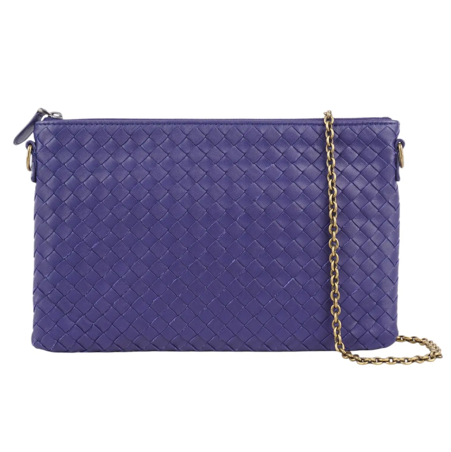 Bottega Veneta Biletto Chain blue clutch