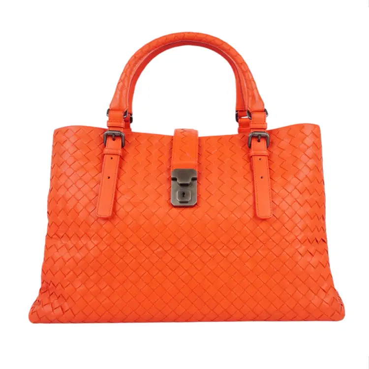Bottega Veneta Red Leather Medium Roma Tote-Hover-Image