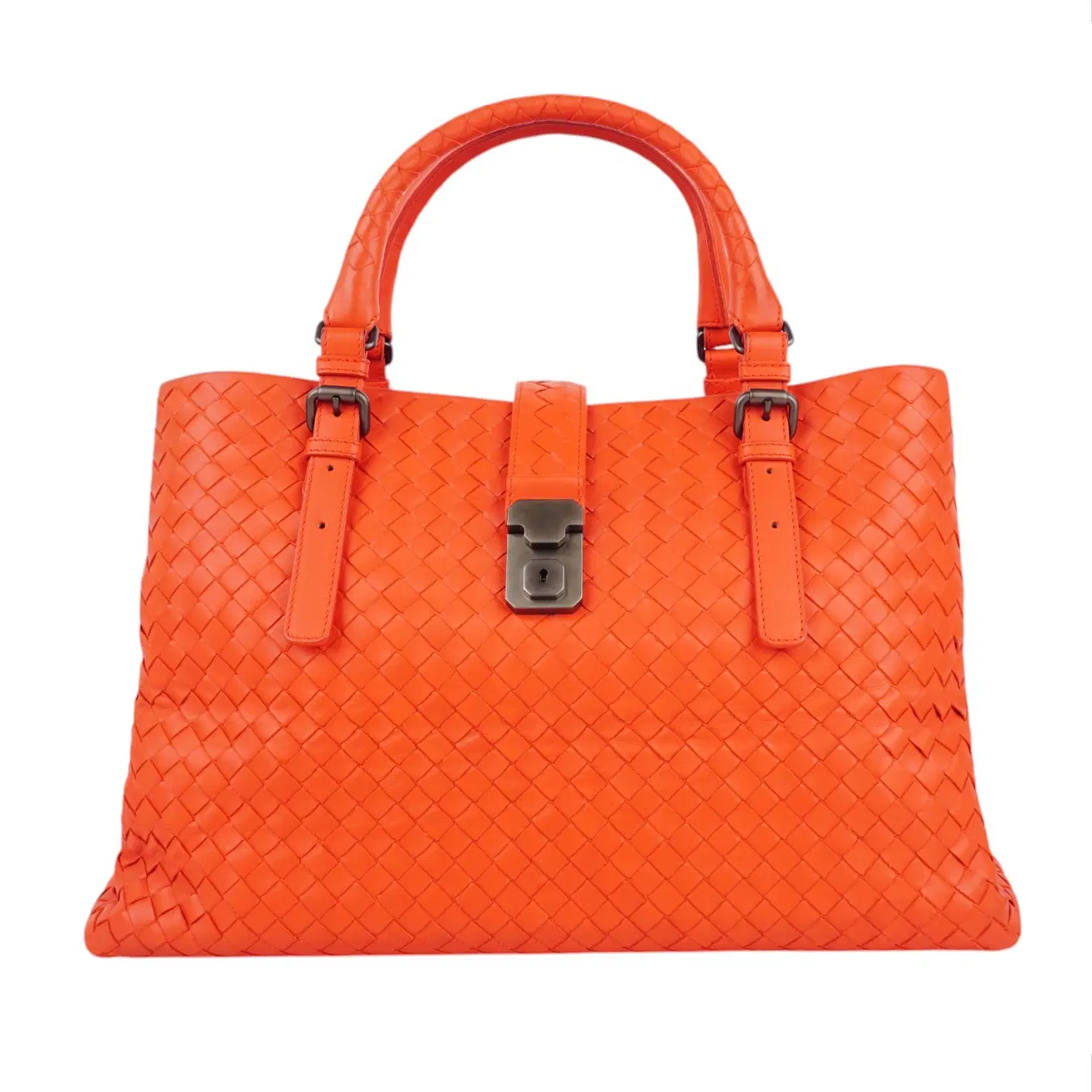 Bottega Veneta Red Leather Medium Roma Tote