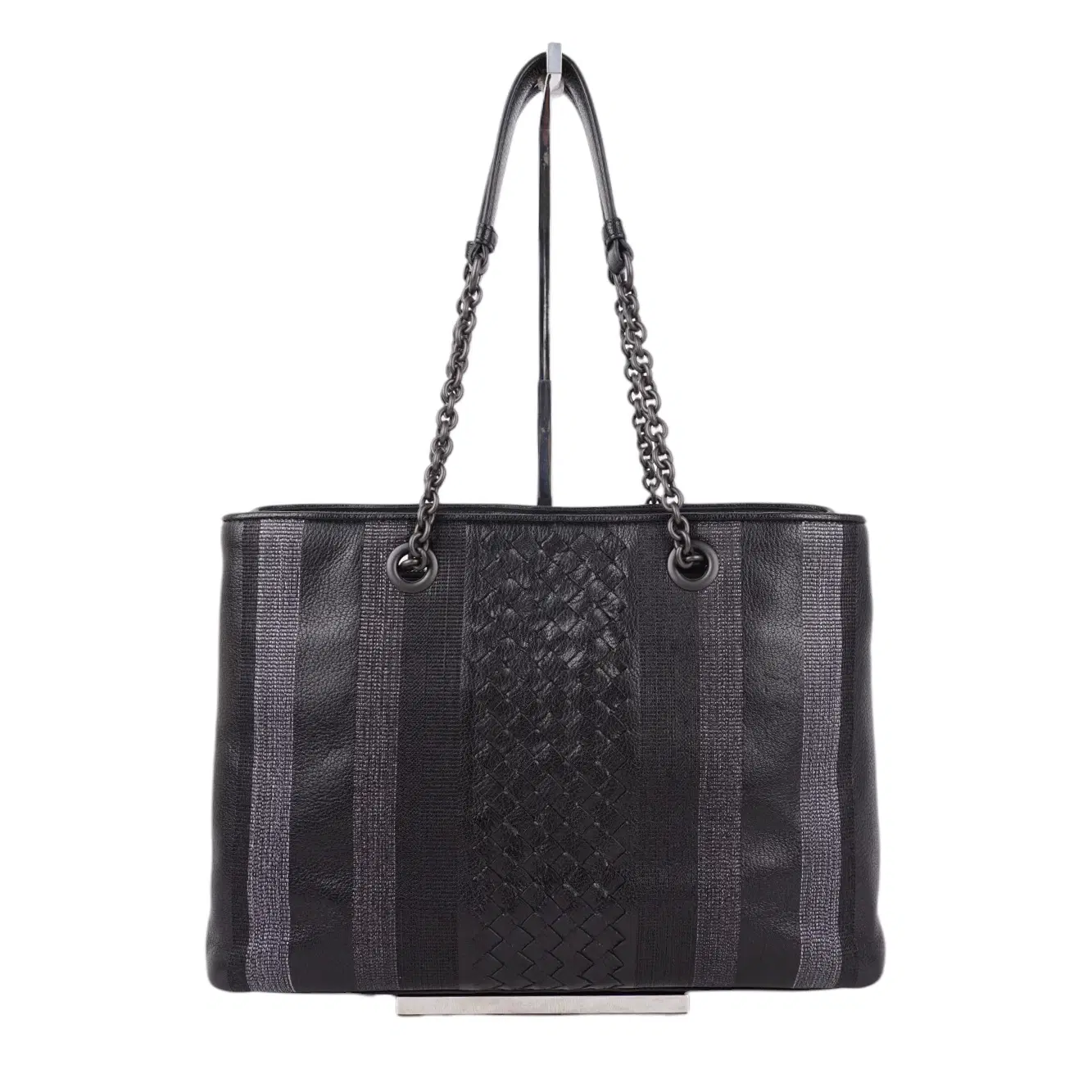 Bottega Veneta Intrecciato Leather Stripe Chain Tote