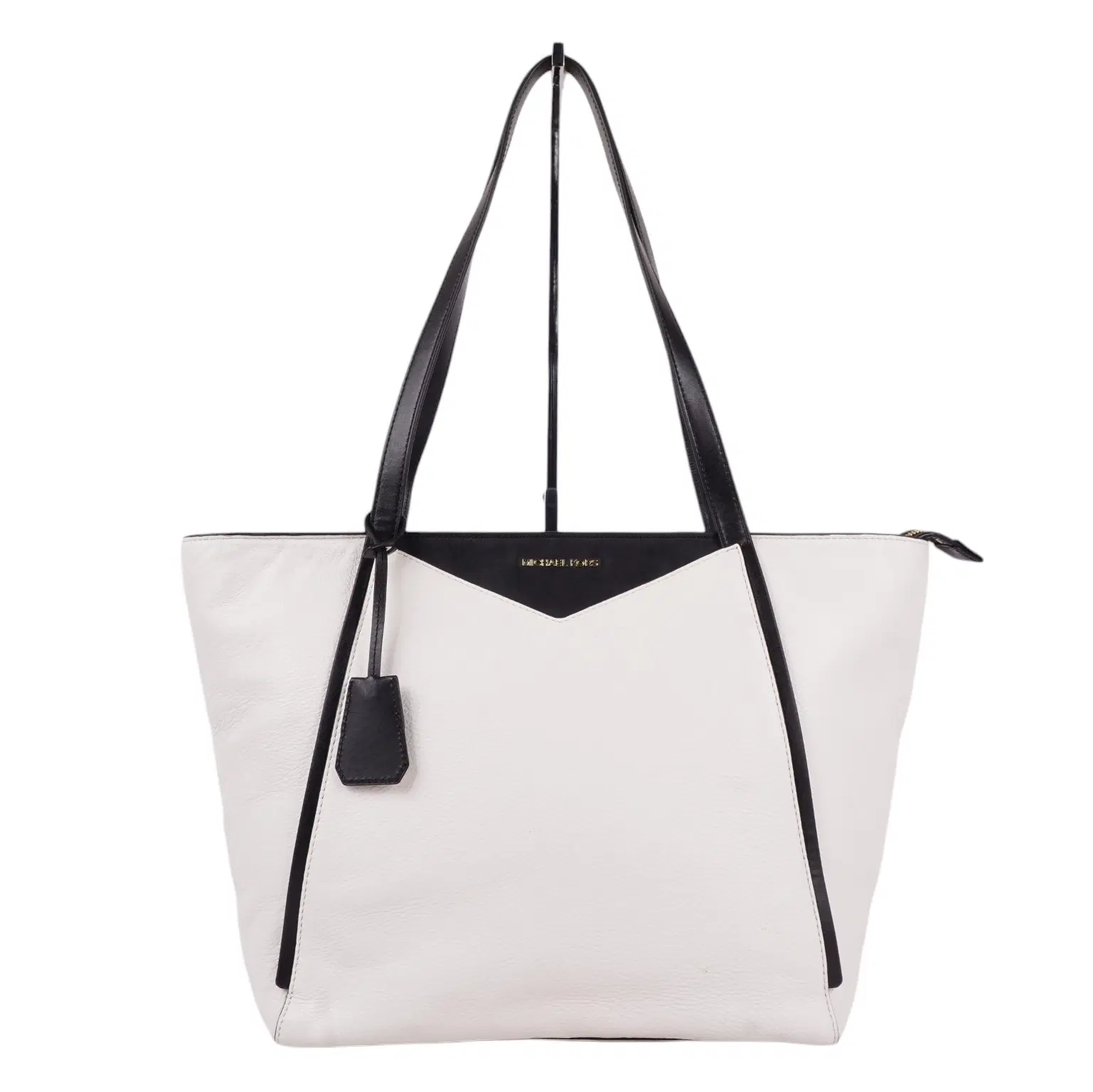 Michael Kors Whitney Large Leather Tote White/Black