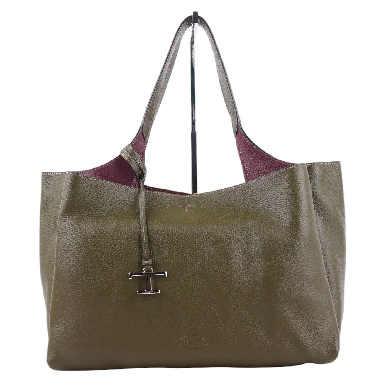Tod's Logo-Charm Leather Tote Bag