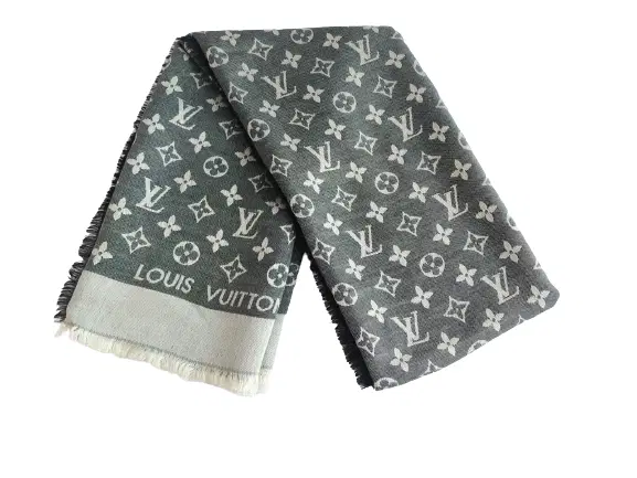 Louis Vuitton Monogram Denim Grey and Silver Shawls