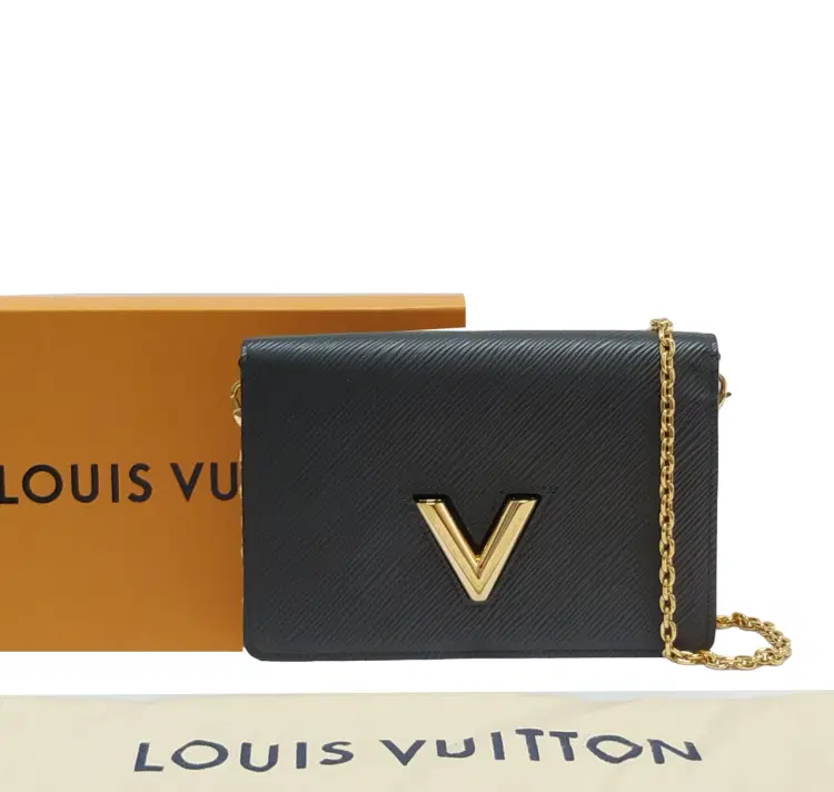 Louis Vuitton Black Epi Leather Twist Belt Chain Pouch-Hover-Image