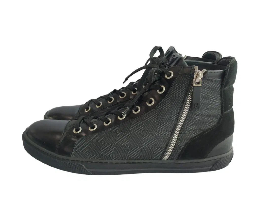 Louis Vuitton Damier Suede and Zip High Ankle Sneakers