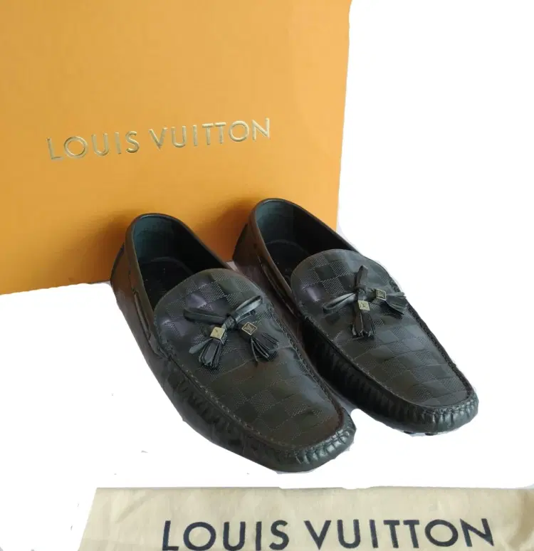 Louis Vuitton Black Imola Tassel Damier Loafers-Hover-Image