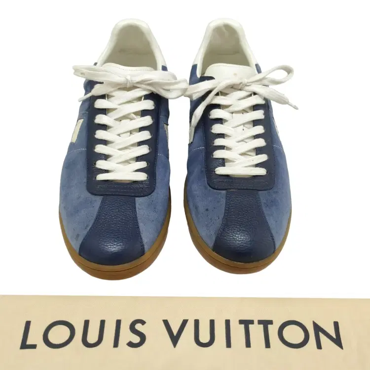 Louis Vuitton Luxembourg Blue Leather Sneakers-Hover-Image