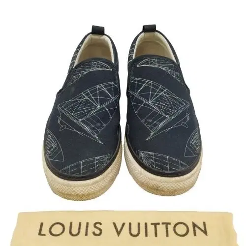 Size 9 - Louis Vuitton Blue Canvas Victory Boats Slip On Sneakers