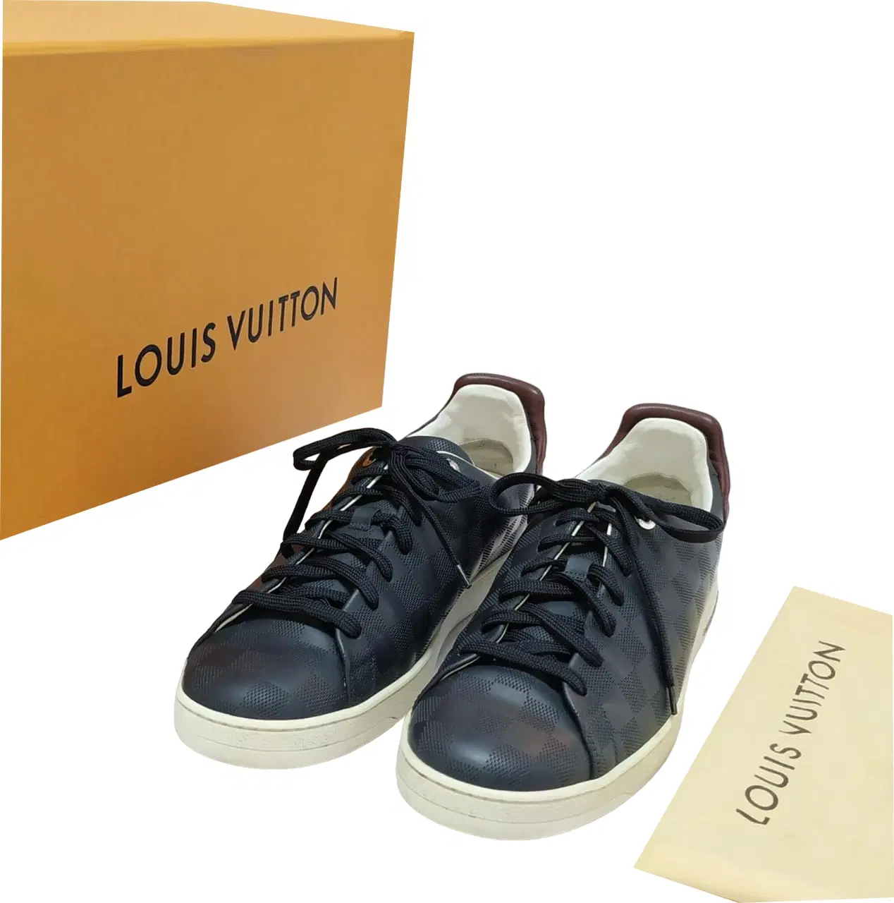 Size 8.5 - Louis Vuitton Damier Infini Frontrow Navy Seakers