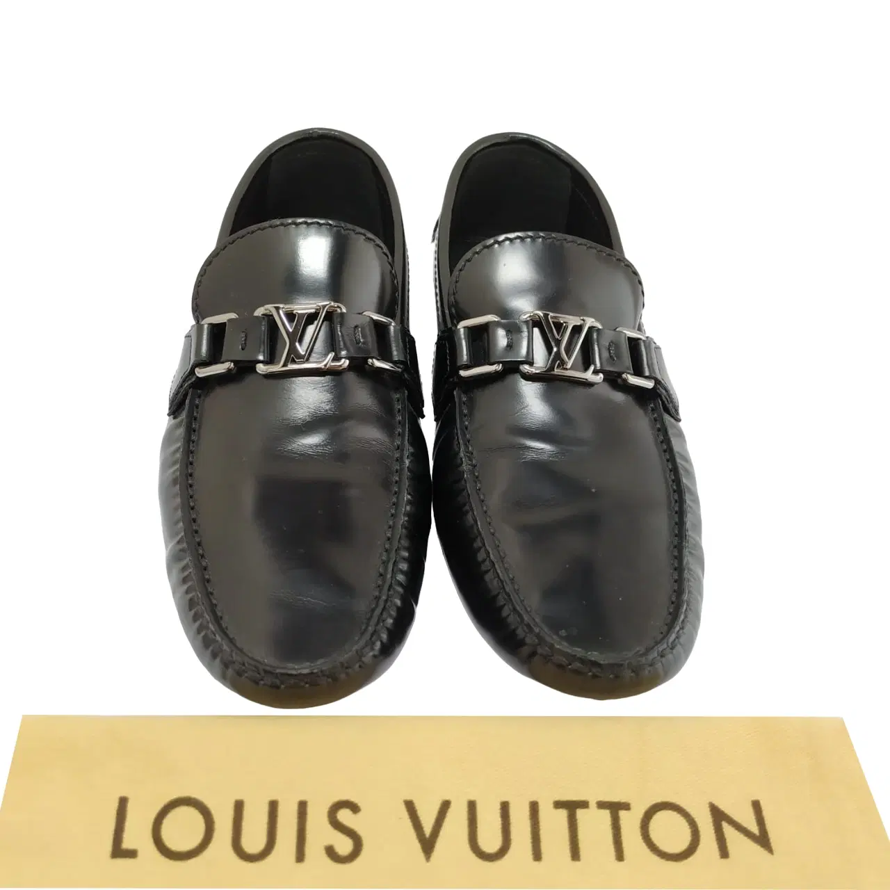 Size 6 - Louis Vuitton Black LV Initials Hockenheim Moccasin