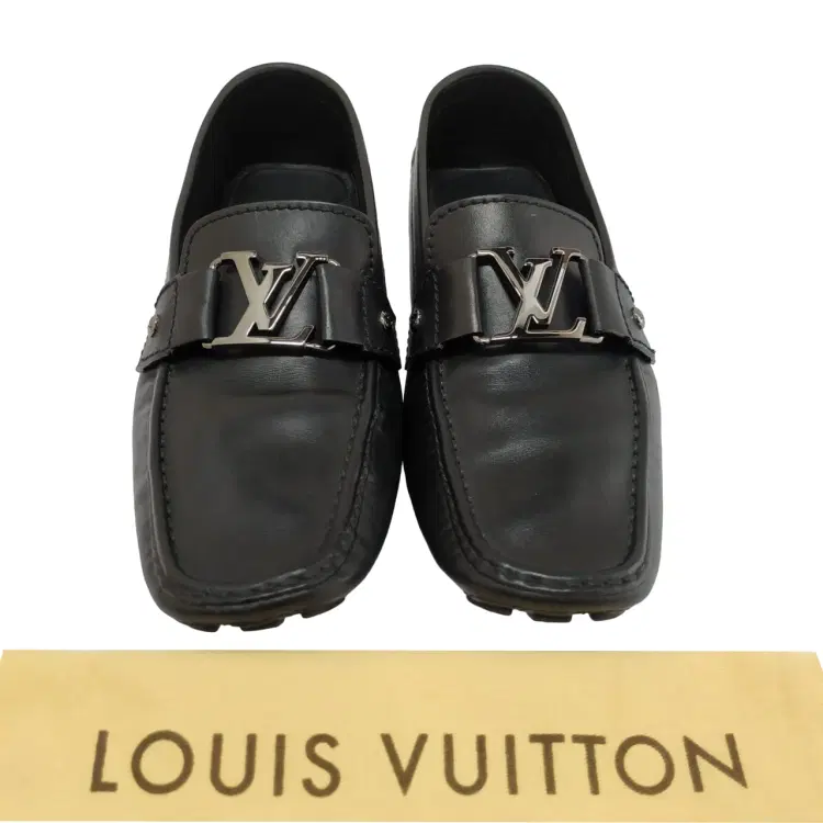 Size 6.5 - Louis Vuitton Black Monte Carlo Driving Moccasin-Hover-Image