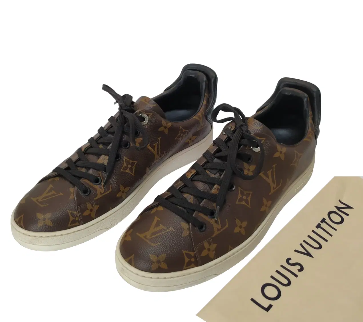 Size 7.5 - Louis Vuitton Monogram Canvas and Leather Frontrow Sneakers