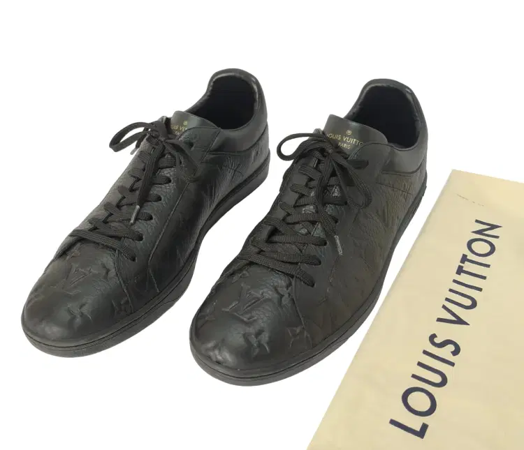 Size 9.5 - Louis Vuitton Black Monogram Embossed Luxembourg Sneakers-Hover-Image