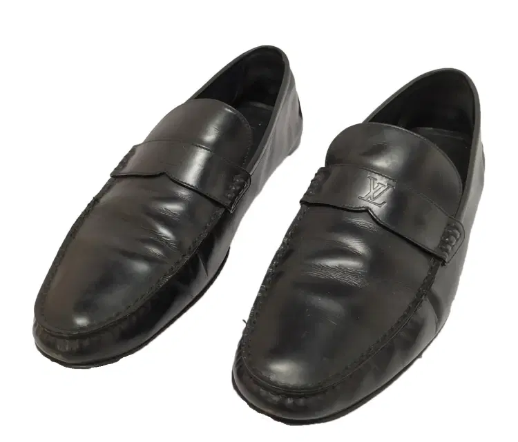 Size 9.5 - Louis Vuitton Black Leather Slip on Loafers-Hover-Image