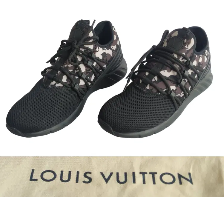 Louis Vuitton Neoprene Mesh Rubber Monogram Camo Fastlane Low Sneakers-Hover-Image